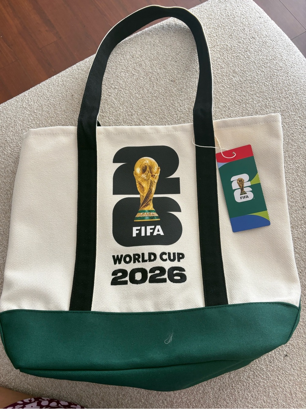 FIFA World Cup 2026 Heavy Duty Tote Bag - White & Green